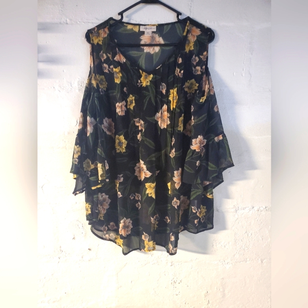Sheer floral top